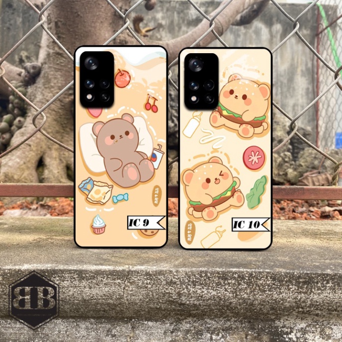 Ốp lưng kính cường lực Xiaomi Redmi Note 11 5G / Poco M4 Pro 5G cute hạt me