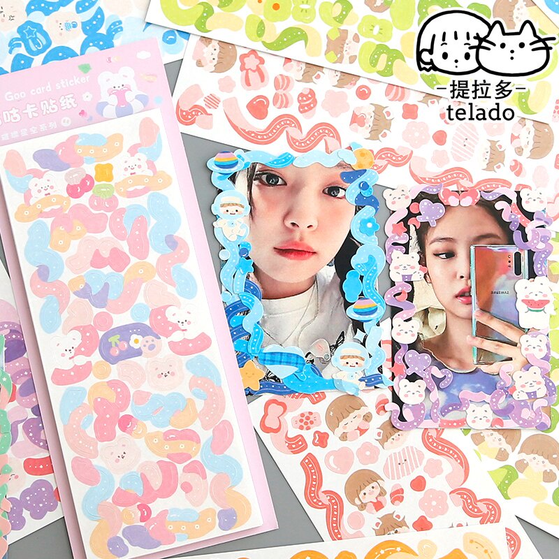 Set 12 tấm sticker dán trang trí màu cầu vồng