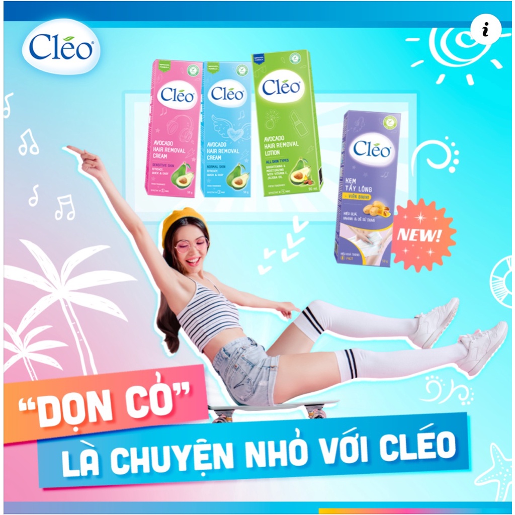 [Che Tên] Gel Dưỡng Dịu Da Sau Tẩy Lông Cléo Từ Bơ, Lô Hội &amp; Trà Xanh 50g
