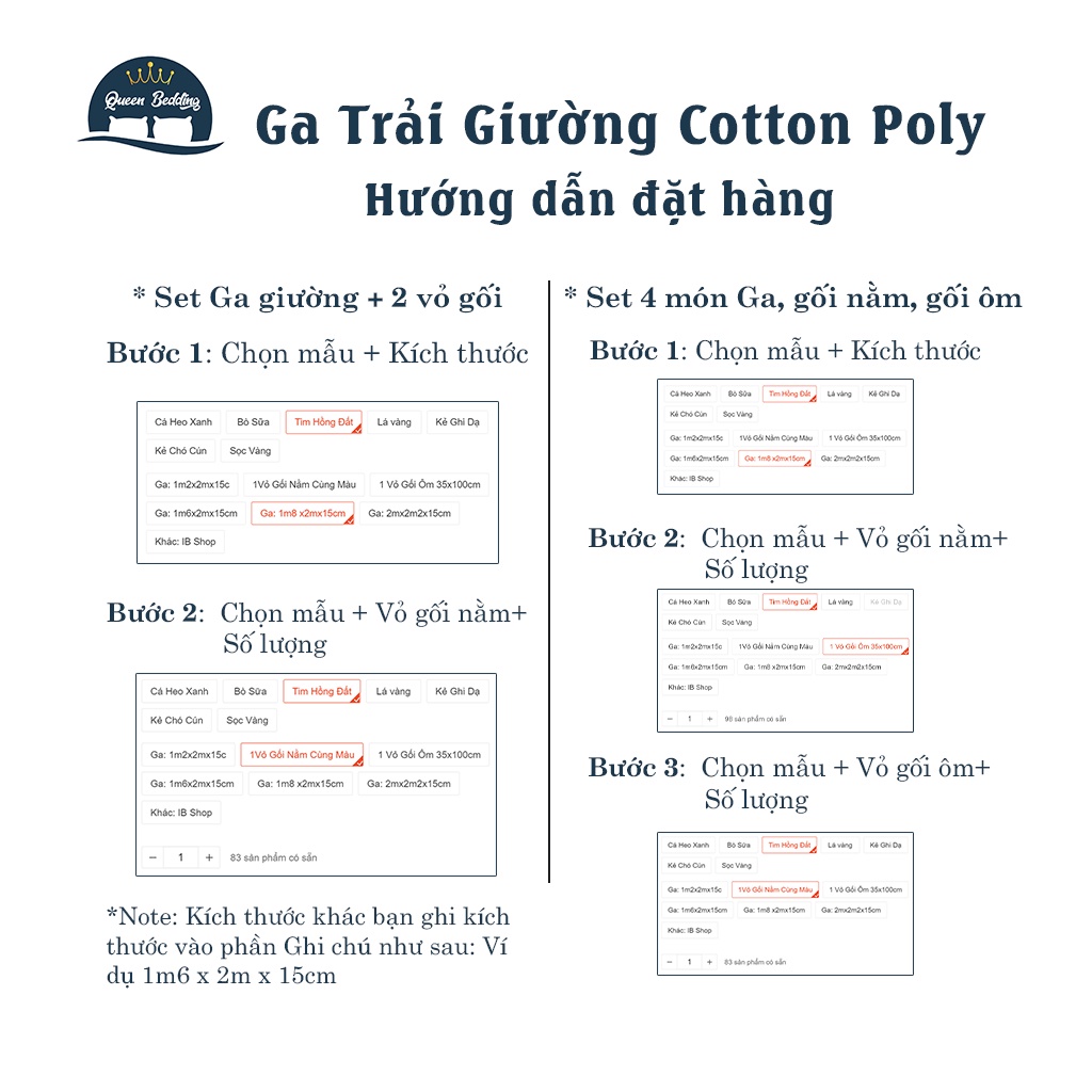 Ga Trải Giường Cotton Poly, Ga Nệm Drap Giường Đủ Size Đủ Màu