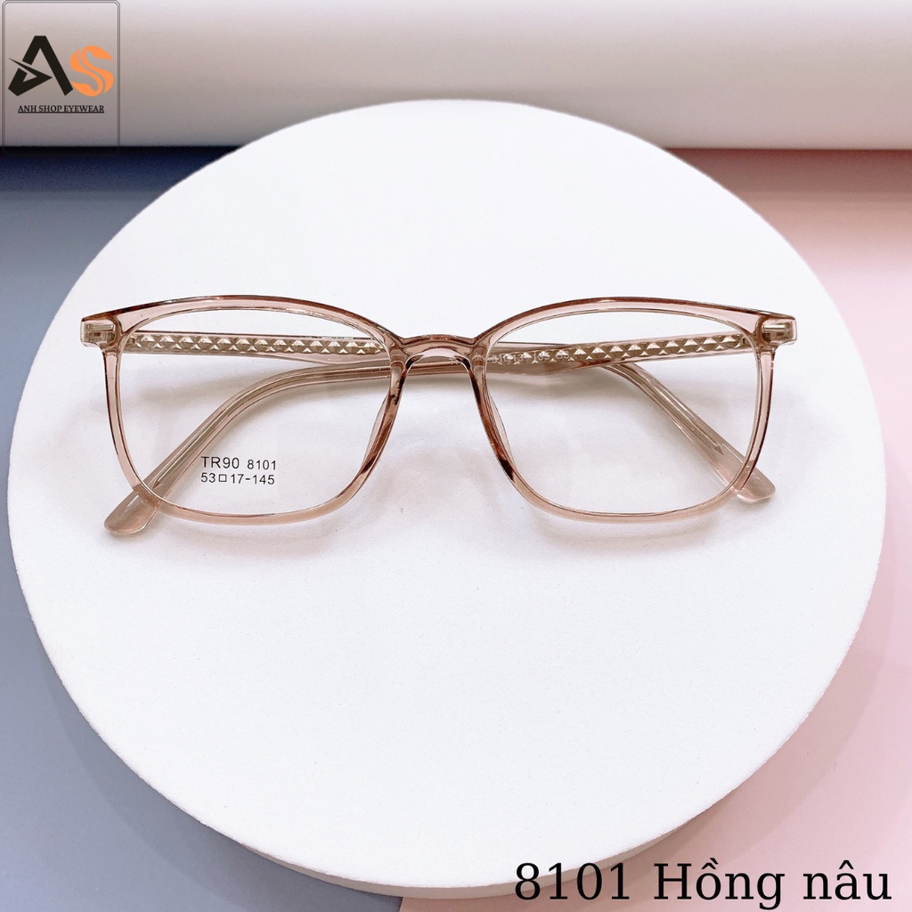 Gọng kính vuông thời trang chất liệu nhựa lõi kim loại 8101