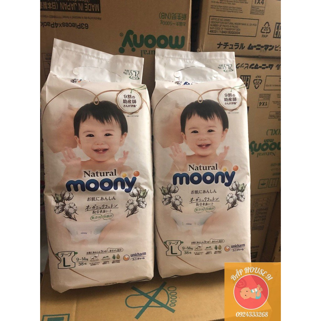 🍧 Bỉm Moony Natural 🍧 Moony Cộng Miếng Nội Địa Chính Hãng 🍧 Bỉm Moony Dán/Quần Đủ Size NB63/S58/M46/L36/XL32