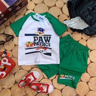 (SIZE 10-15) (25-42KG) ĐỒ BỘ BÉ TRAI NGẮN TAY CAO CẤP TOPPI IN CHÚ CHÓ CỨU HỘ PAW