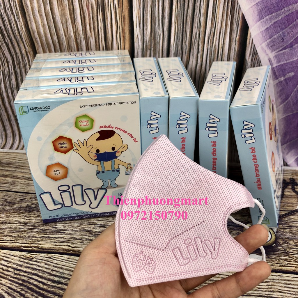 Combo 3 hộp Khẩu trang lily cho bé ( 30 cái )