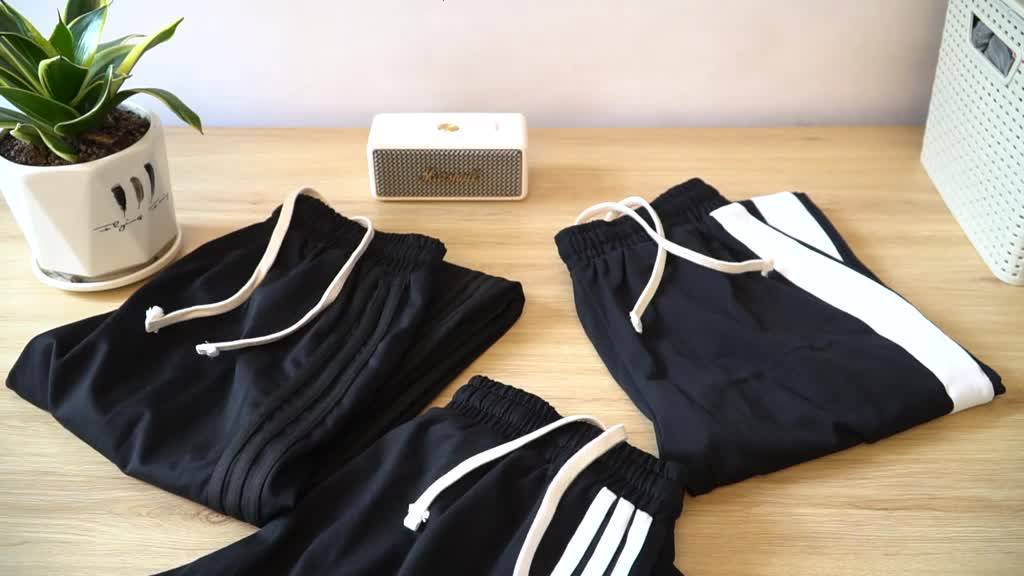 Quần thể thao nam D2shop, quần thun nam co giãn màu đen, sọc đỏ [JG300] | BigBuy360 - bigbuy360.vn