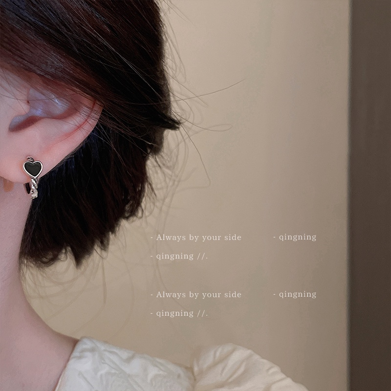 Khuyên tai DREJEW 1 hình trái tim phong cách hip hop thời trang Hàn Quốc đơn giản cá tính