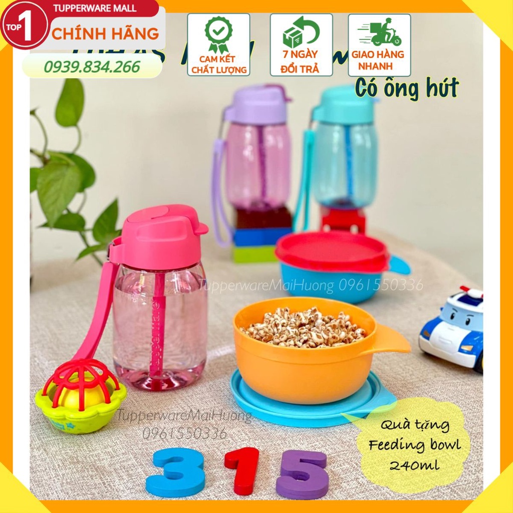 Bình nước Tupperware ❤️ Freeship ❤️ Mini Lohas 350ml chịu nhiệt tốt, màu xinh xắn