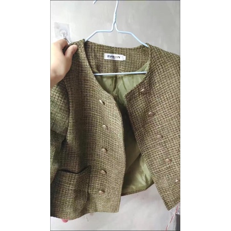 Áo Khoác Dạ Tweed Chất Đẹp Đứng Form - A093