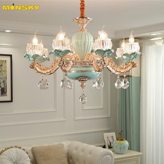 Đèn chùm MONSKY REZEN kiểu dáng sang trọng loại 8 bóng hiện đại trang trí nhà cửa cao cấp - kèm bóng LED chuyên dụng.