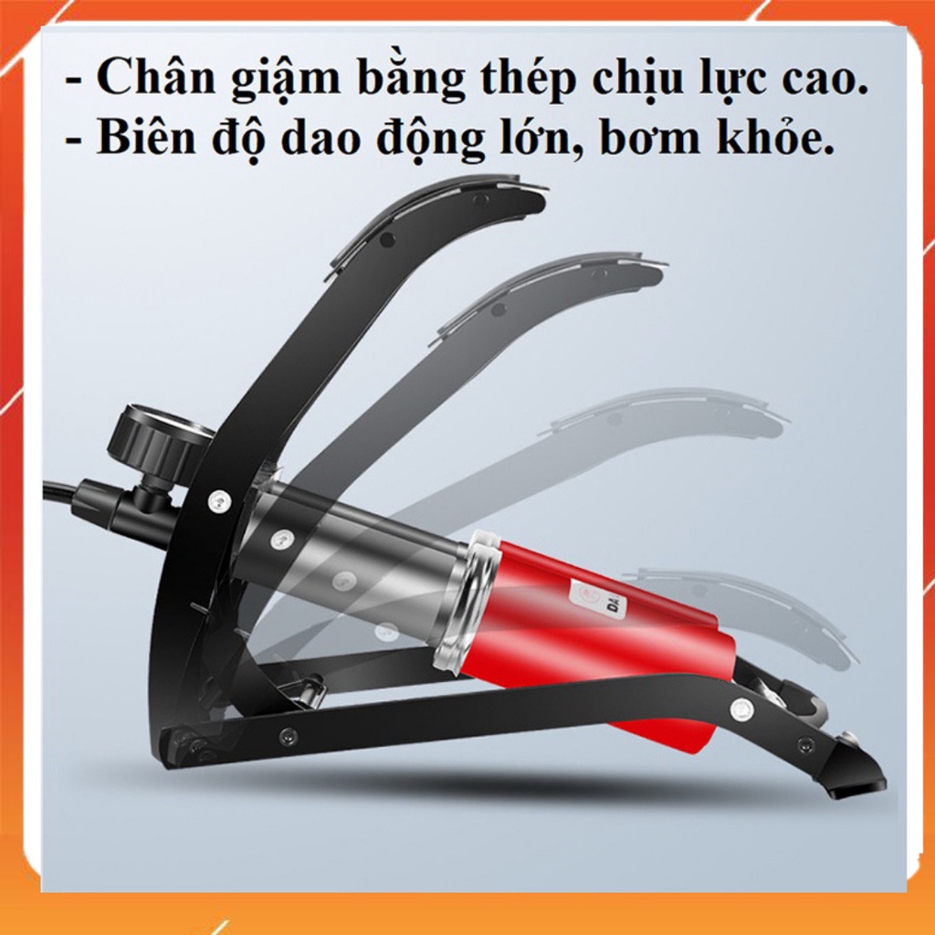 Bơm xe máy xe đạp ô tô phao bơi mini đạp chân