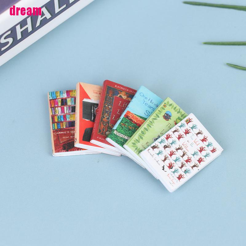Set 1/ 6 mô hình cuốn sách tỉ lệ 1: 12 trang trí nhà búp bê