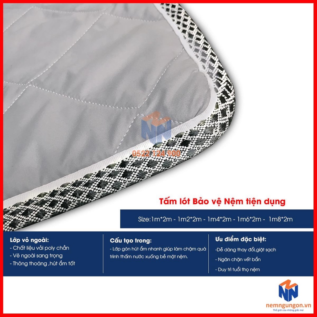 Tấm lót bảo vệ nệm có thun chằn 4 góc [Đủ size] - Xám tro sạch đẹp