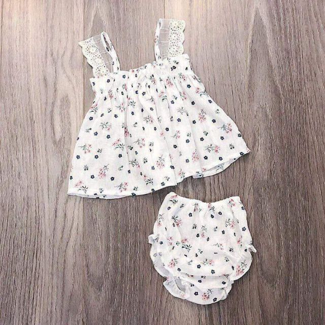 Set bộ thô phối ren cho bé gái