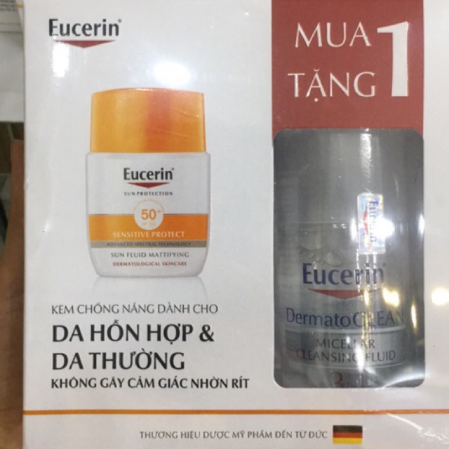 EUCERIN SUN FLUID MATTIFYING 50+ Kem chống nắng Eucerin