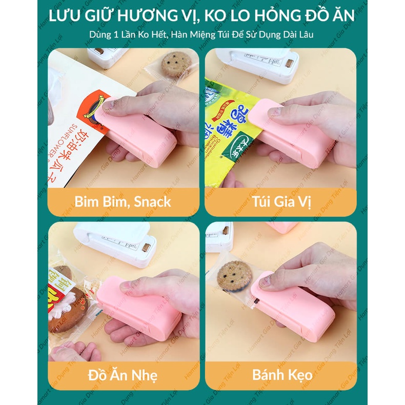 Máy Hàn Miệng Túi Mini Cầm Tay Ép Nhiệt Túi Bảo Quản Thực Phẩm Tiện Lợi Tặng Pin 2A