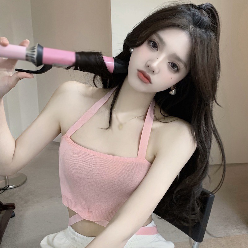 Áo Croptop Sát Nách Màu Sắc Đơn Giản Thiết Kế Ôm Sát Tôn Dáng