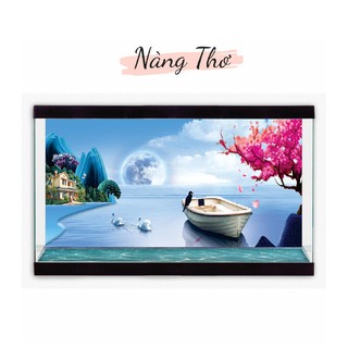 Decal dán hồ cá nhiều kích thước_thiết kế nàng thơ