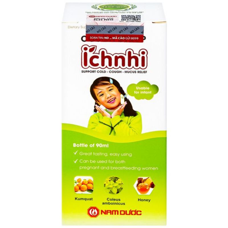 Siro ho cảm Ích nhỉ chai 90ml hỗ trợ giải cảm , giảm ho, sổ mũi, tiêu đờm, cho trẻ nhỏ,bà bầu, cho con bú
