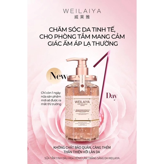 Sữa tắm trắng da cánh hoa hồng Damask ép lạnh chính hãng Weilaiya | BigBuy360 - bigbuy360.vn