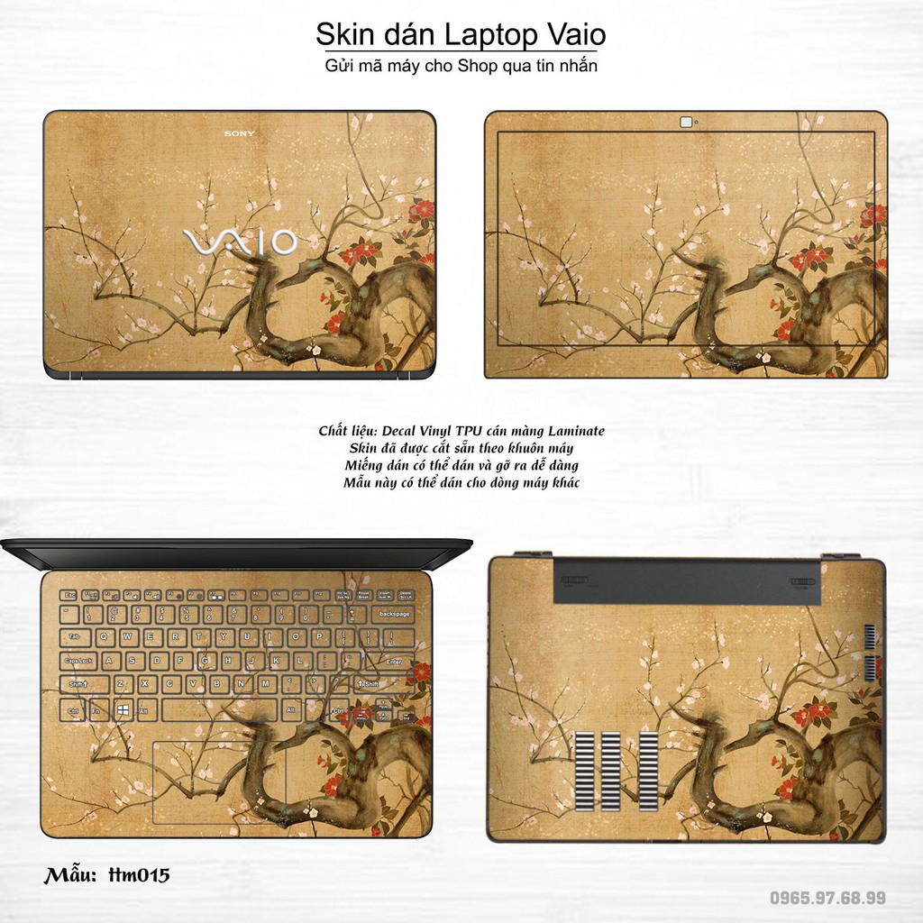 Skin dán Laptop Sony Vaio in hình Tranh thủy mặc (inbox mã máy cho Shop)