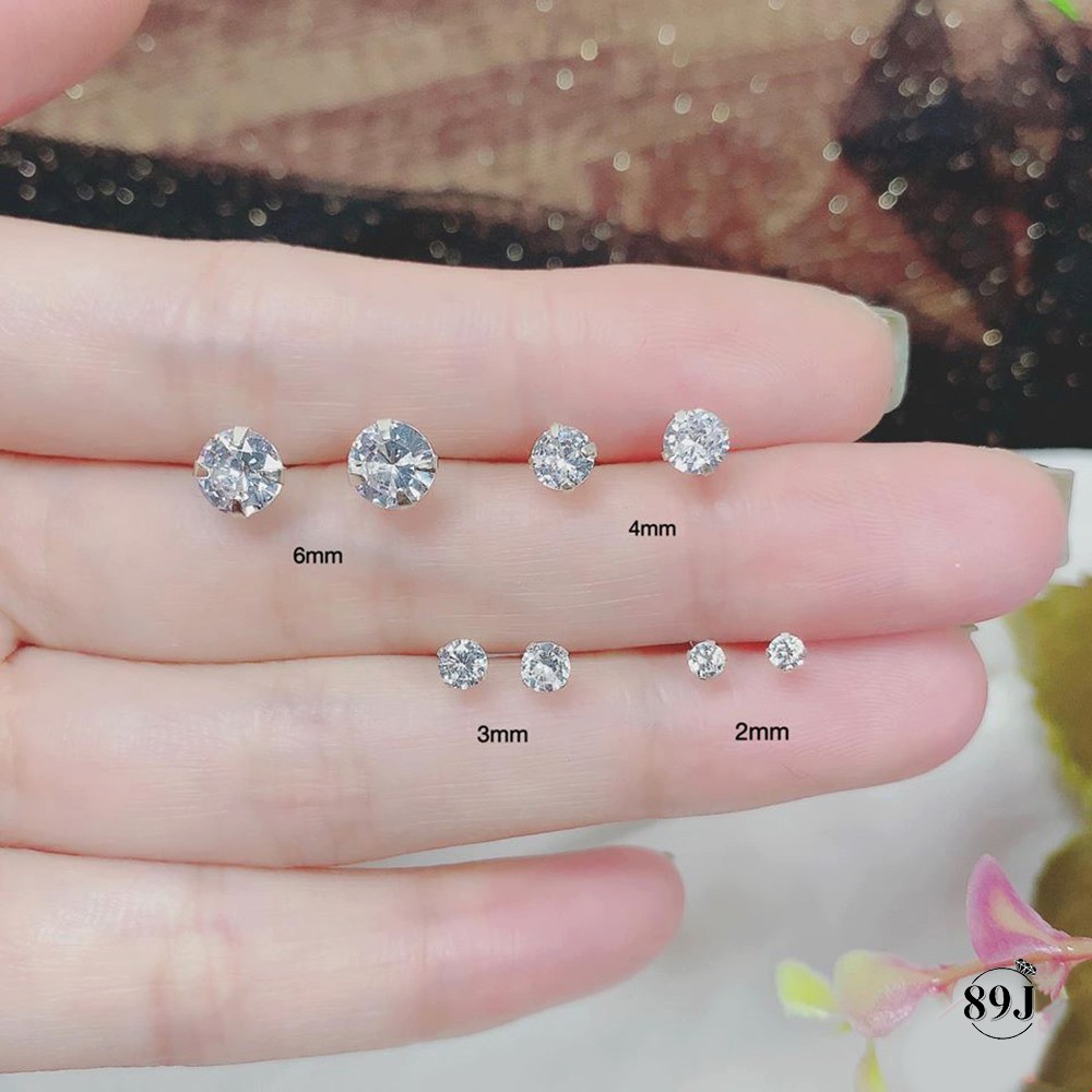 [Mã FAJEL12 hoàn 20% xu đơn 150K] [ Bán Chạy Nhất ] Khuyên tai bạc nụ đá Nhiều size bạc nguyên chất - đủ màu theo mệnh | BigBuy360 - bigbuy360.vn