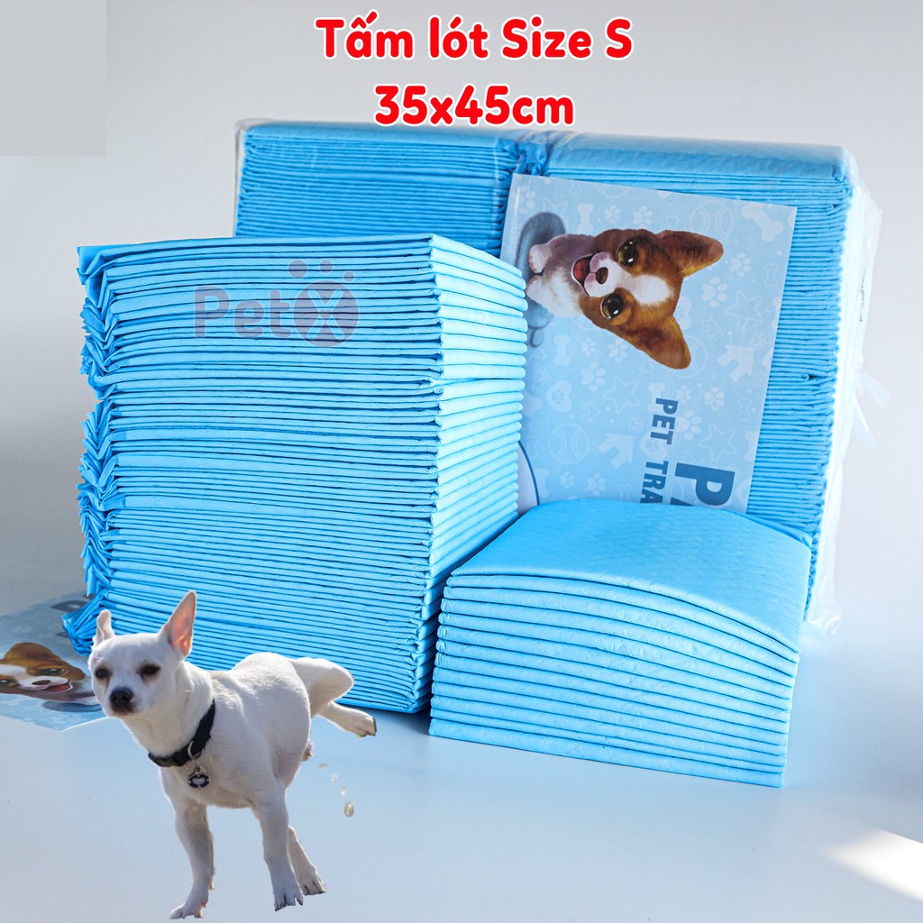 Tã lót cho chó mèo đi vệ sinh vào khay, chuồng bằng giấy siêu thấm hút 50, 100 tấm miếng - Lida Pet Shop