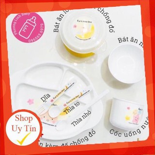 Bộ bát ăn dặm LO 9 món của richell Nhật (Ảnh chụp thật)