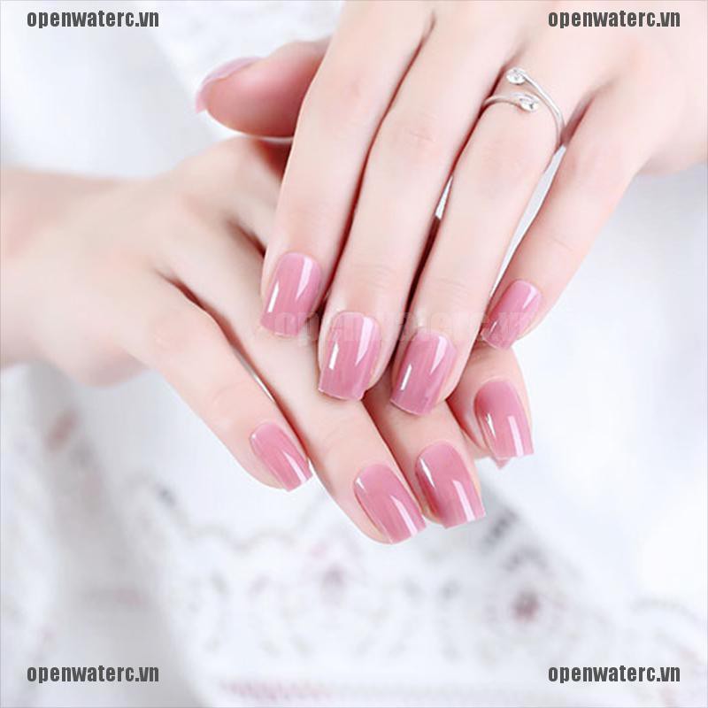 Bộ 24 Móng Tay Giả Ngắn Tự Nhiên Che Phủ Toàn Diện Kèm 2g