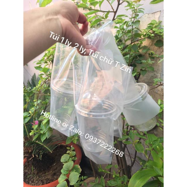 Túi 1 ly, 2 ly ép ngăn đựng cafe, trà sữa, nước ép