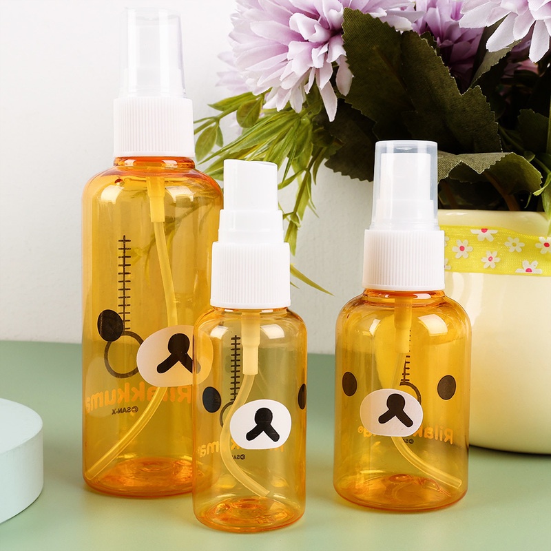 Chai Xịt Rỗng Bằng Nhựa Trong Suốt Hình Gấu Hoạt Hình Dễ Thương Dung Tích 30/50/100ML