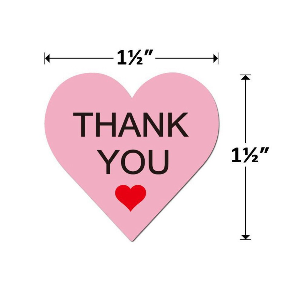 Cuộn 500 tem Sticker Thank you in Màu Tự Dính - Tem cảm ơn-Cuộn Sticker cảm ơn 500 tem
