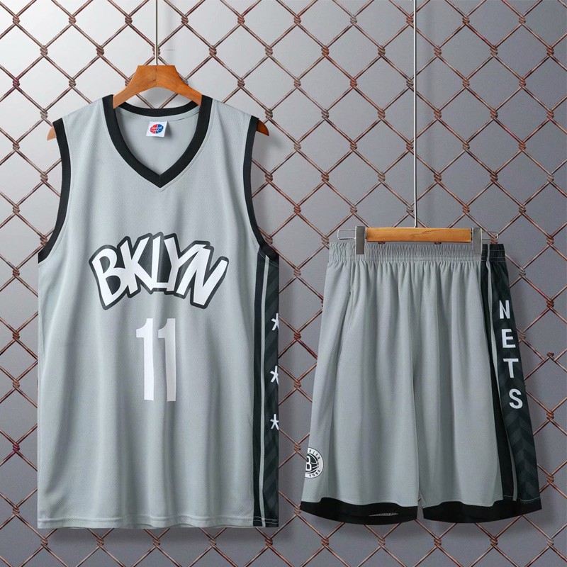 Áo thun bóng rổ Jersey 11 Kyrie Irving + quần short màu xám cho nam và nữ
