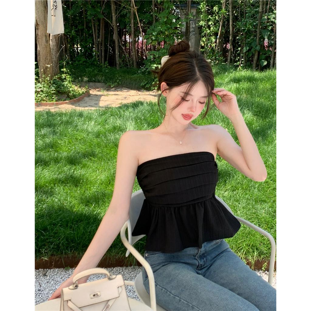 Xiaozhainv Áo Voan Hai Dây Dáng Ôm Thời Trang 3 Màu Tùy Chọn