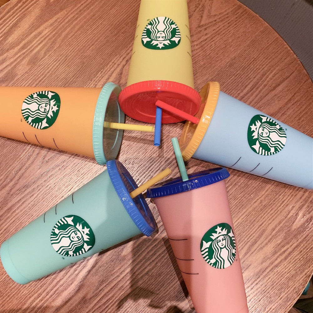 [Mã LIFEHLDEC giảm 10% đơn 99k] Ly Nhựa Đổi Màu Starbucks Có Thể Tái Sử Dụng Thiết Kế Độc Đáo