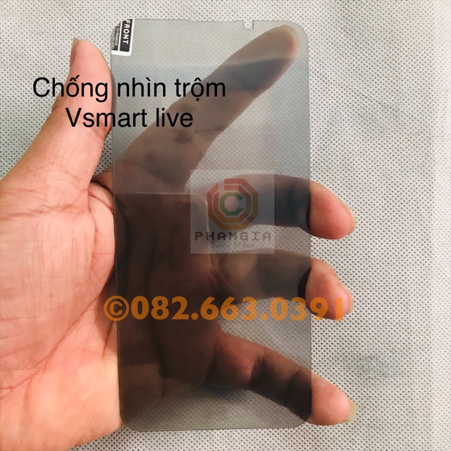 Kính cường lực dẻo vsmart live / active 3 9H chống nhìm trộm,, không viền, full 98%