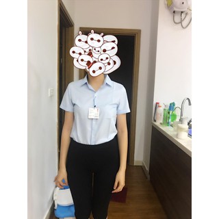 ÁoSơ mi nữ trắng tay ngắn công sở chất lụa hàn