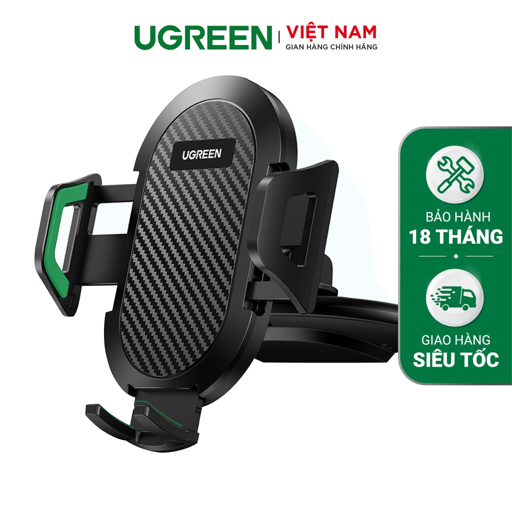 Giá đỡ điện thoại ô tô UGREEN 60611 - Chống shock tốt, hỗ trợ 4.7 - 7.2 inch Đệm silicon chống xước - Hàng Chính Hãng