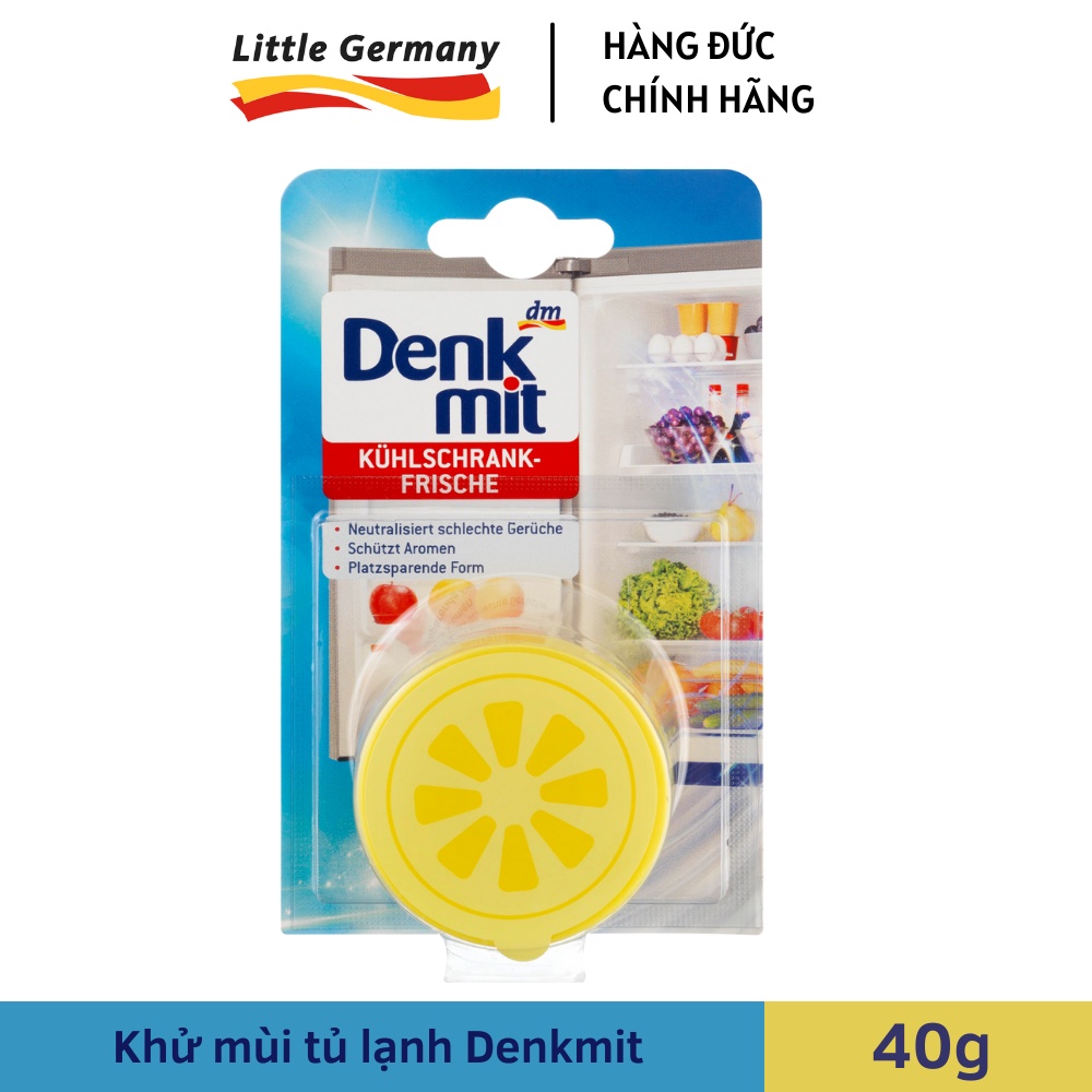 Sáp khử mùi &amp; Kháng khuẩn tủ lạnh Denkmit 40g - Hương chanh tươi mát - Hàng Đức chính hãng