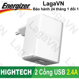 [Freeship toàn quốc từ 50k] Sạc cao cấp Energizer HT 2 cổng USB 2.4A - ACA2BUSHBK3/ACA2BEUHWH3