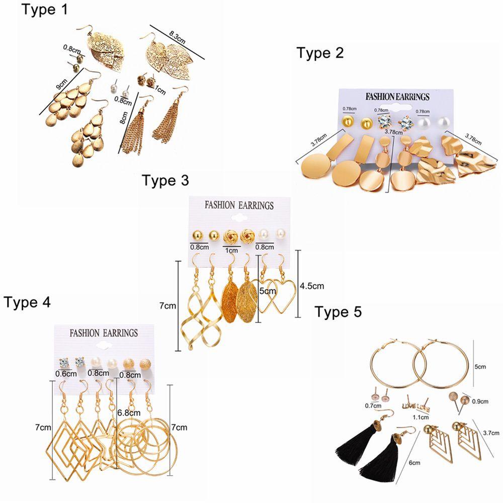 Set 1 / 6 Đôi Bông Tai Xỏ Hạt Ngọc Trai Phong Cách Cổ Điển Thời