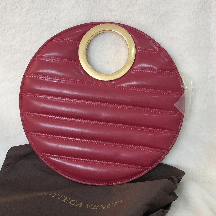 Túi sách cao cấp thanh lý da dê da thật ,túi sịn cửa hàng BV-bag Bánh tròn đỏ đô duy nhất 1 cái