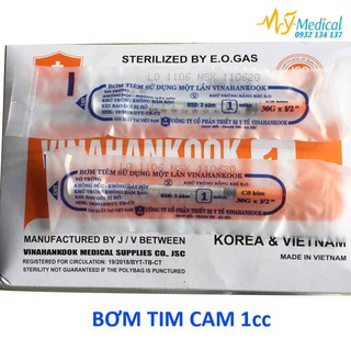 Bơm tiêm 1ml Vinahankook insulin (Bơm tiêm cam)