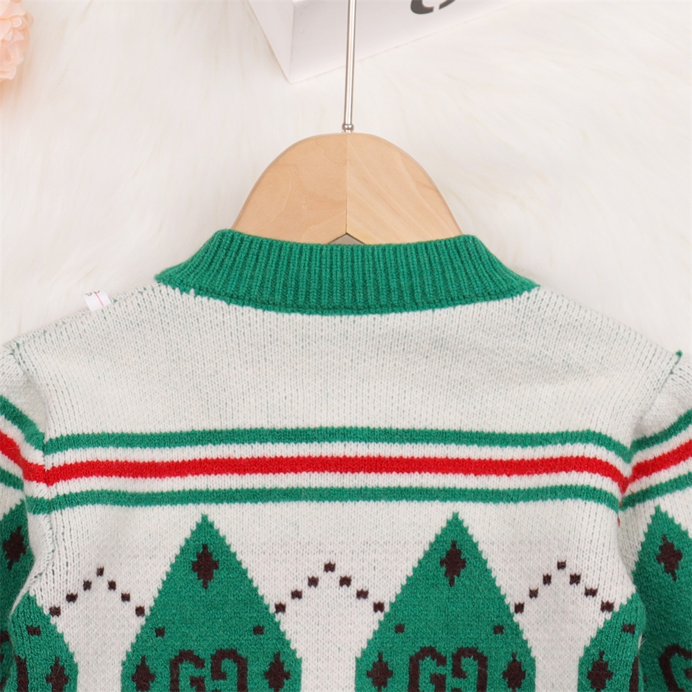 Áo cardigan BEAR LEADER họa tiết kẻ sọc màu xanh lá phong cách Hàn Quốc thời trang thu đông cho các bé 2 đến 6 tuổi