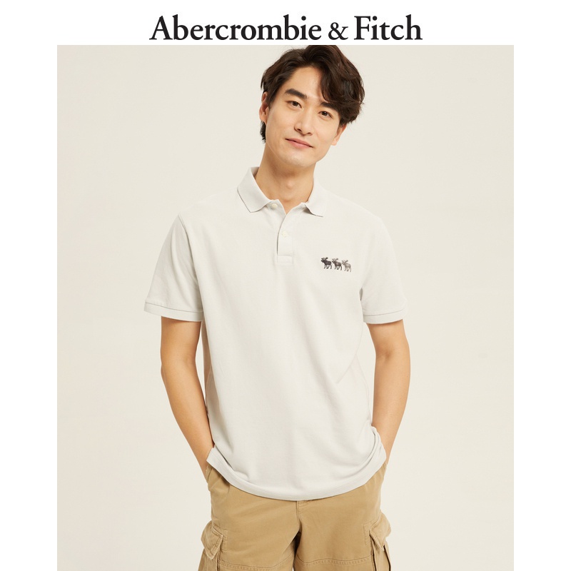 Áo Thun Polo Tay Ngắn In Logo Abercrombie & Fitch Cá Tính Cho Nam