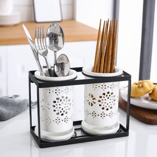 (Có sẵn )Set 2 ống cắm đũa gốm sứ cao cấp