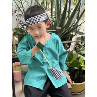 Bộ Đồ Bà Ba Màu Xanh Lý (Tặng kèm Khăn rằn)