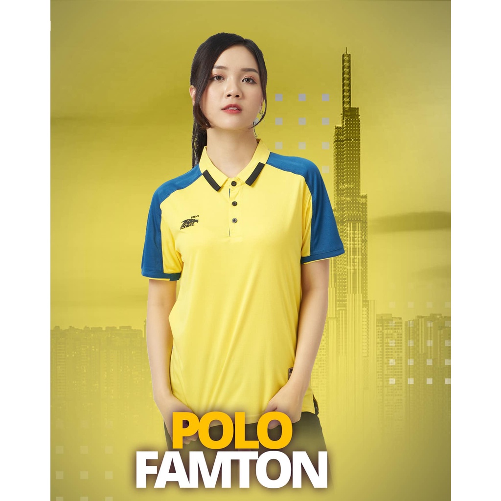 Áo thể thao RIKI POLO FAMTON màu vàng CÓ IN tên số