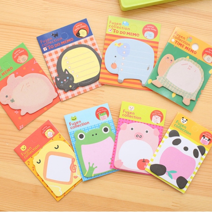 Giấy note con vật cute phong cách Hàn Quốc - Nhãn dán kế hoạch mini đẹp rẻ hữu ích
