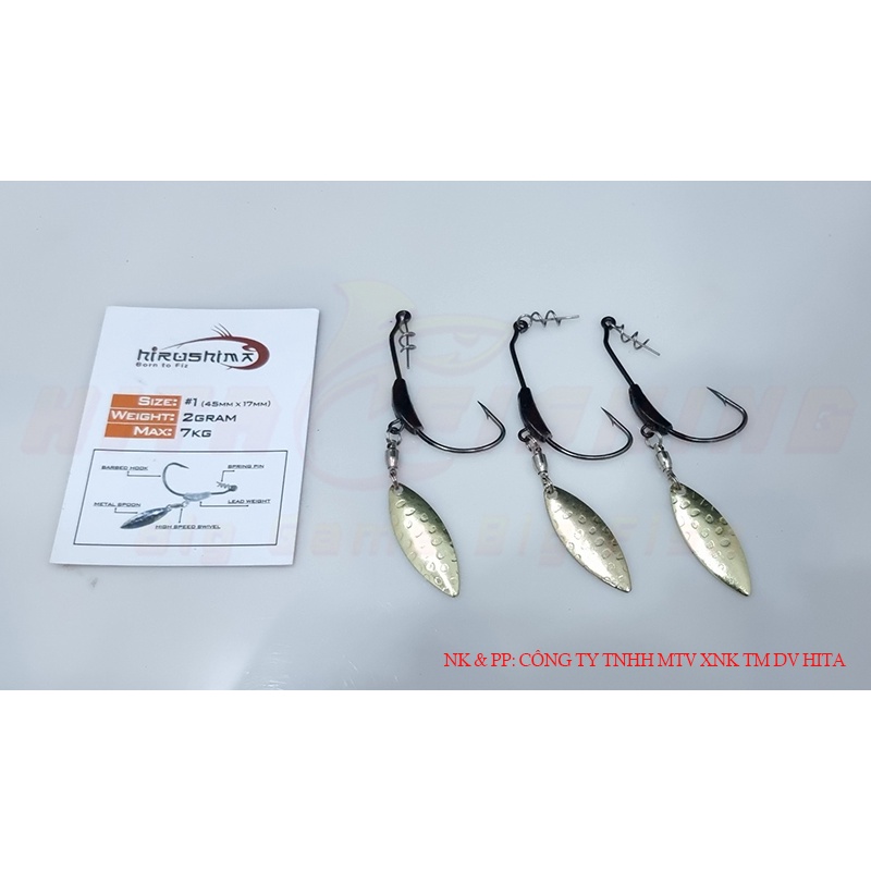 Lưỡi câu cá Jig Worm Hook Hirushima Hita Lure