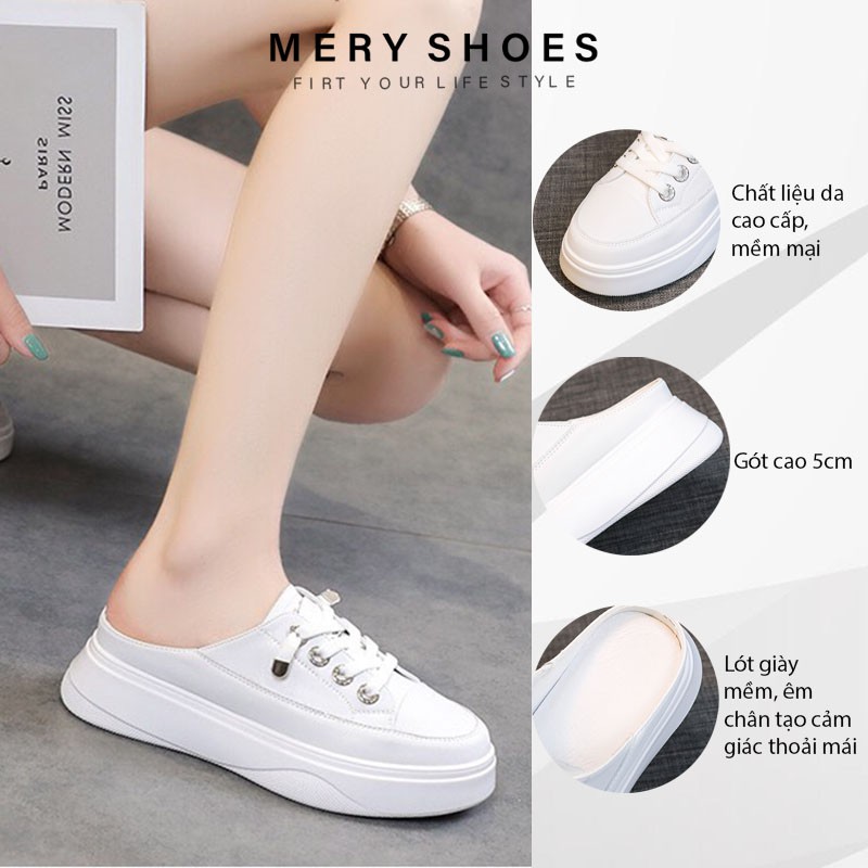 Giày Sục Nữ Độn Đế Đạp Gót Dáng Thể Thao Mery Shoes Siêu Xinh - T29